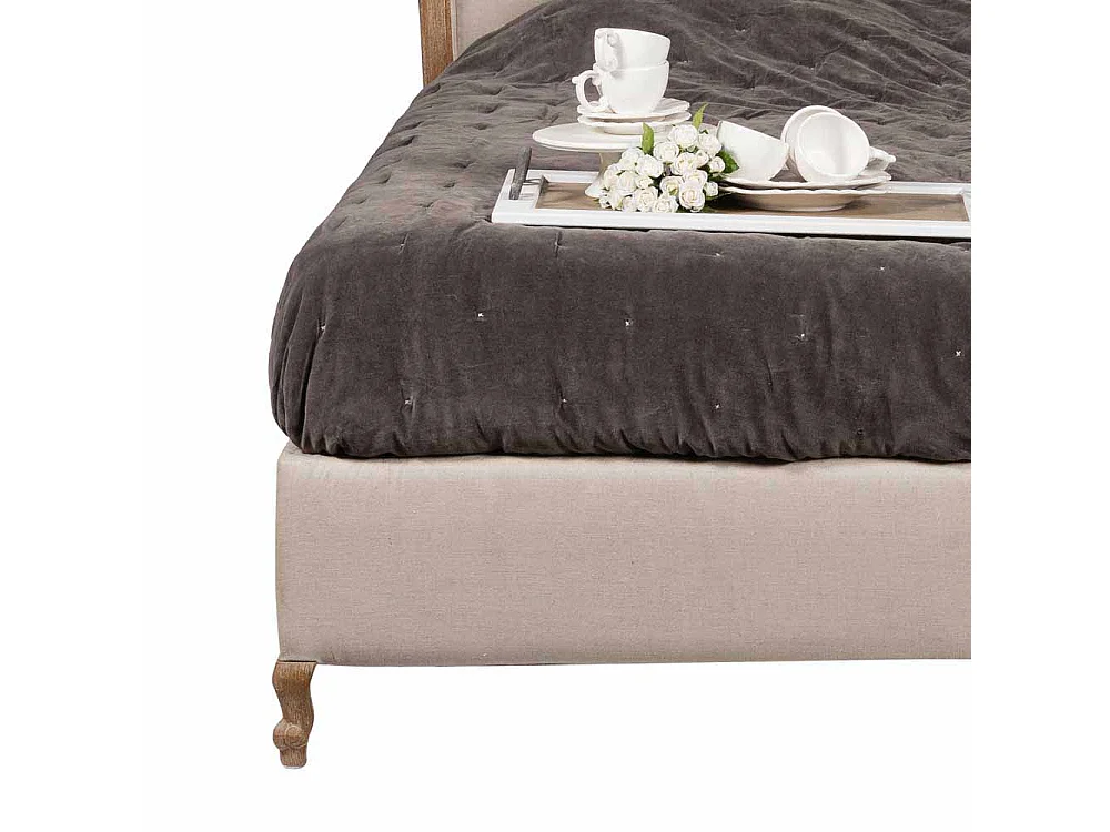 Bett im Vintage Design Creme Weiß