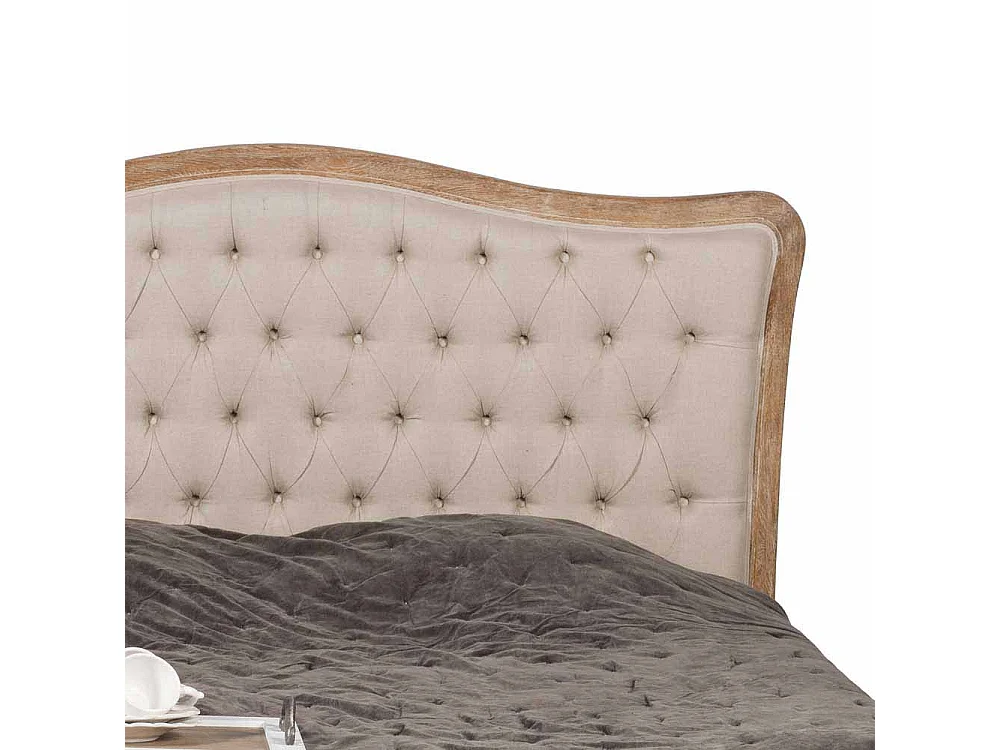 Bett im Vintage Design Creme Weiß