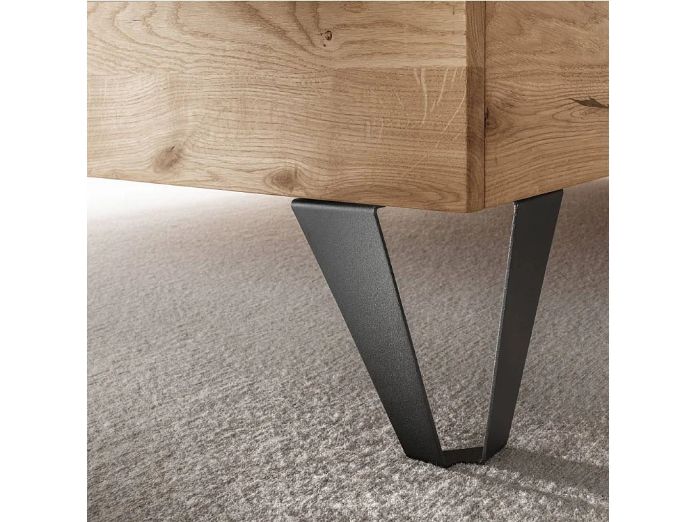 Massivholzbettgestell Ehebett aus Wildeiche Massivholz im Industry und Loft Stil