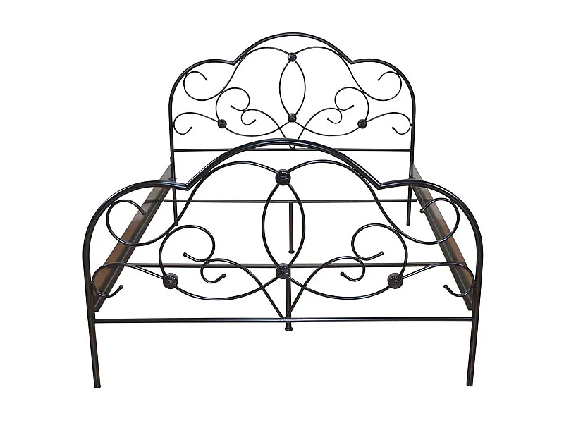 Metallbett in Schwarz Romantisches Design