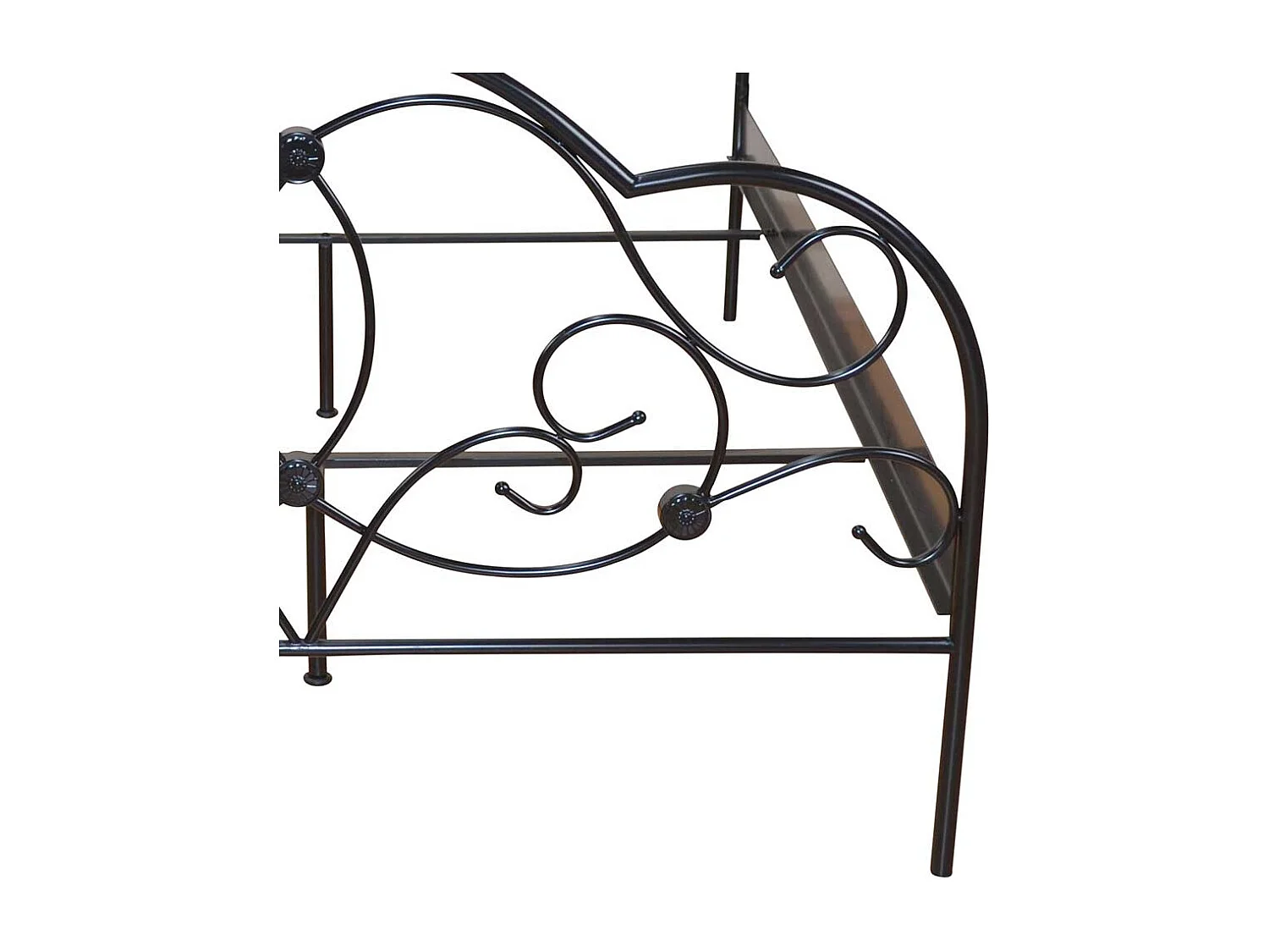 Metallbett in Schwarz Romantisches Design