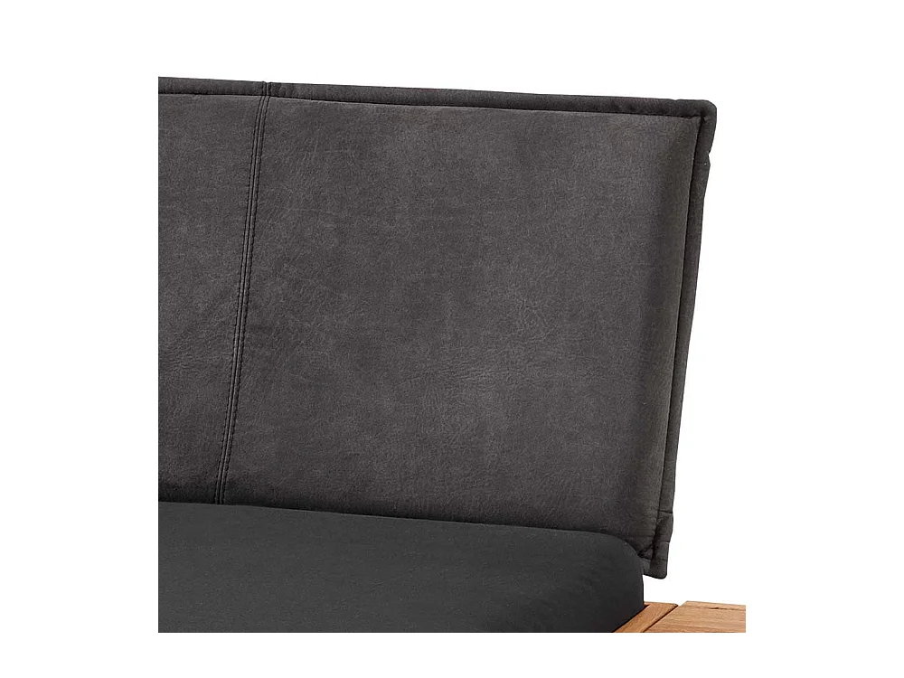 Wildeiche Massivbett mit Bügelgestell aus Metall Industry und Loft Stil