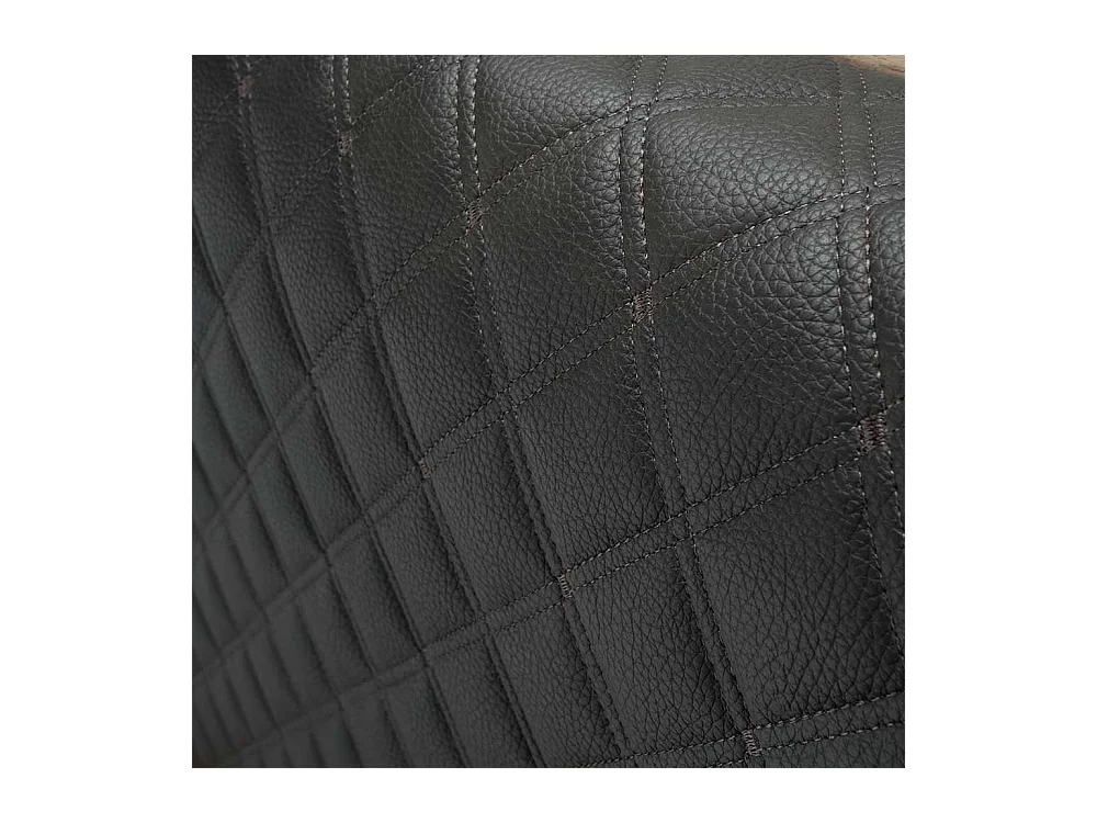 Bettrahmen in Eiche Optik Polsterkopfteil in Dunkelgrau