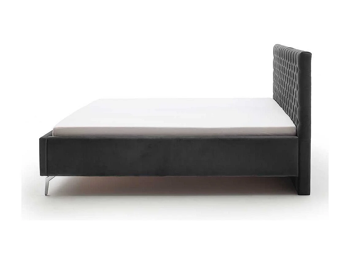 Polsterbetten mit Lattenrosten in Anthrazit Chromfarben