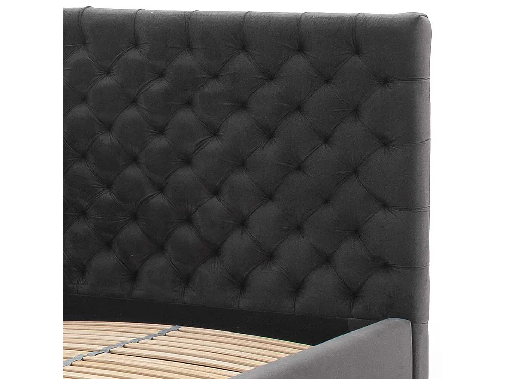 Polsterbetten mit Lattenrosten in Anthrazit Chromfarben