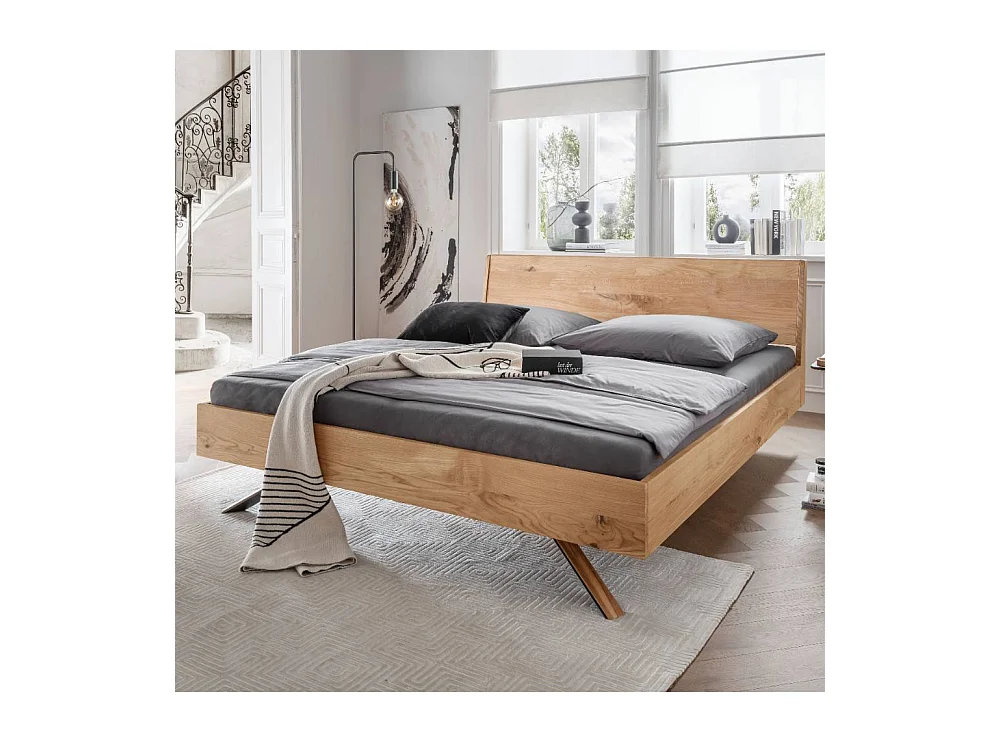 Massivholzbettgestell Echtholzbett geölt in Wildeichefarben