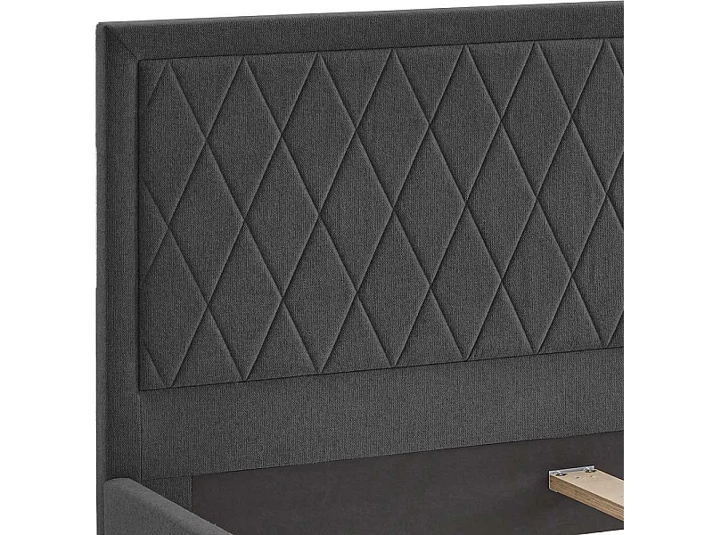 Polsterbett Anthrazit Doppelbett aus Webstoff Vierfußgestell aus Holz