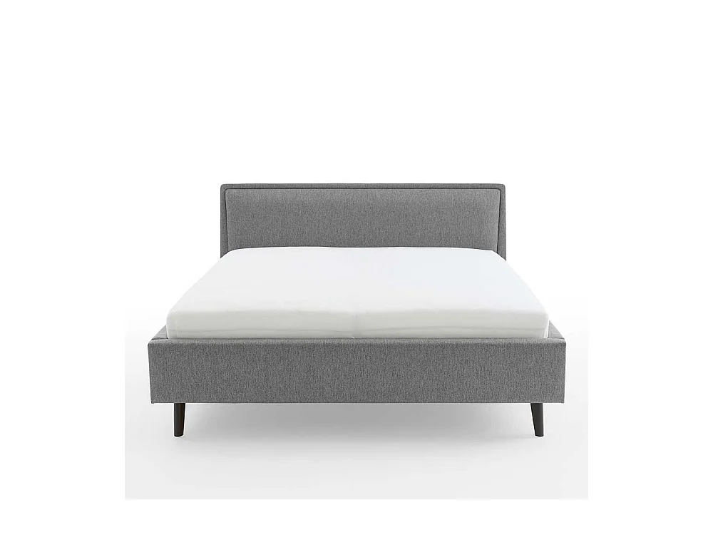 Graues Polsterbett im Skandi Design 50 cm Einstiegshöhe