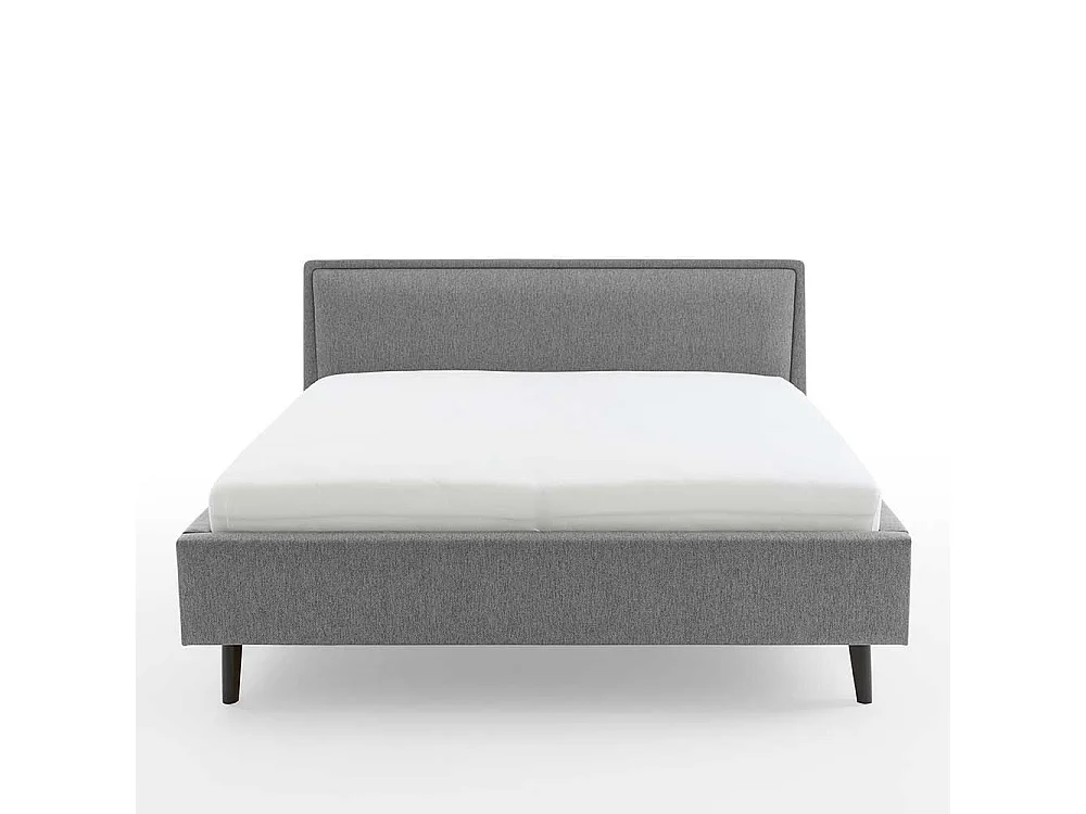 Graues Polsterbett im Skandi Design 50 cm Einstiegshöhe