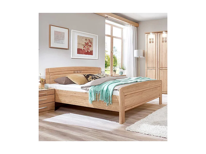 Doppelbett aus Eiche teilmassiv Made in Germany