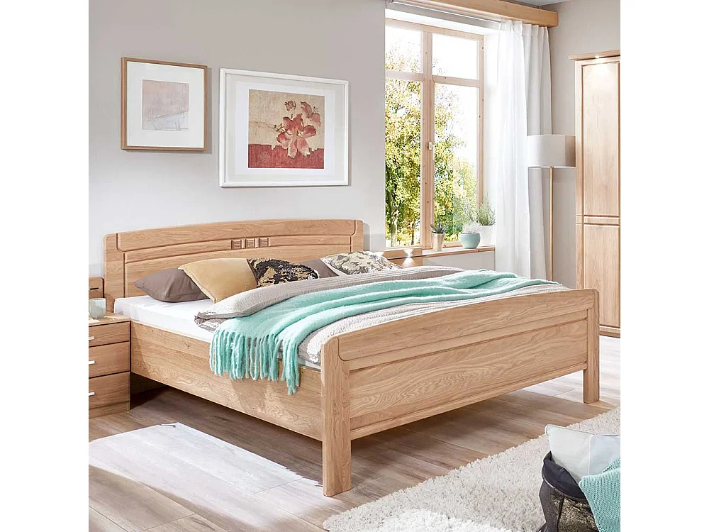 Doppelbett aus Eiche teilmassiv Made in Germany