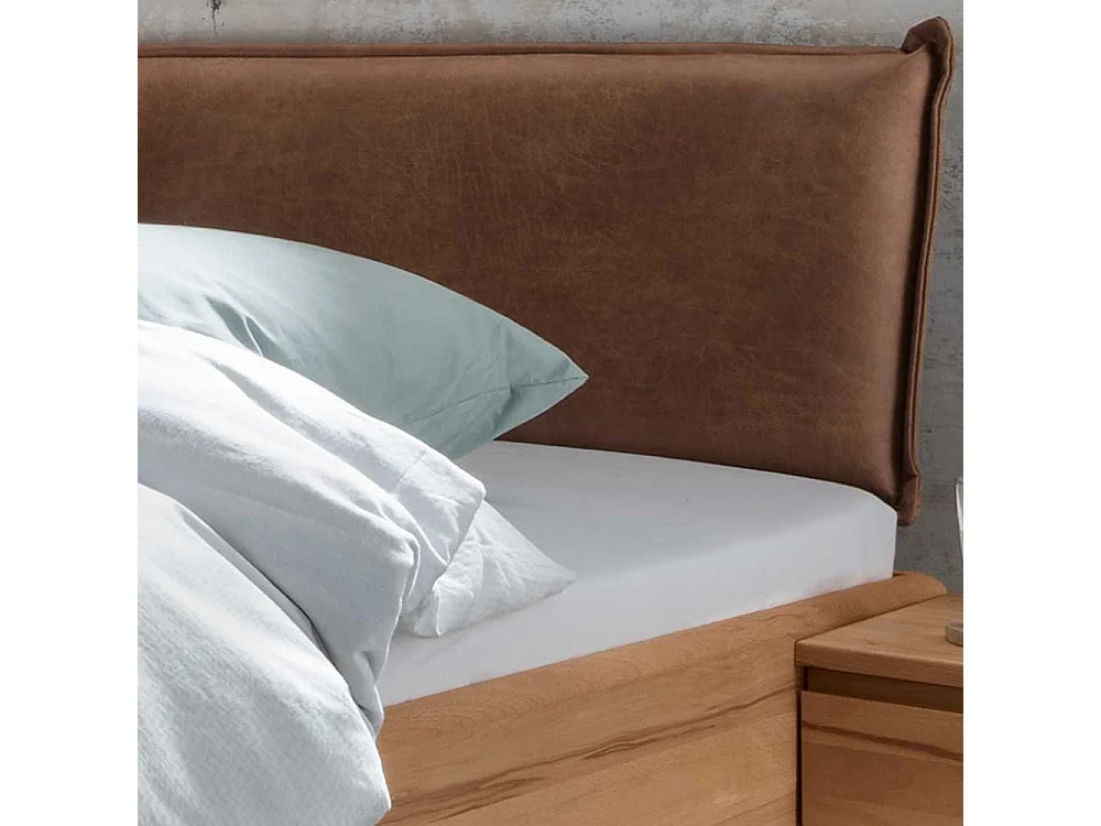 Bett Kombination aus Kernbuche Massivholz und Metall Industry Stil (dreiteilig)