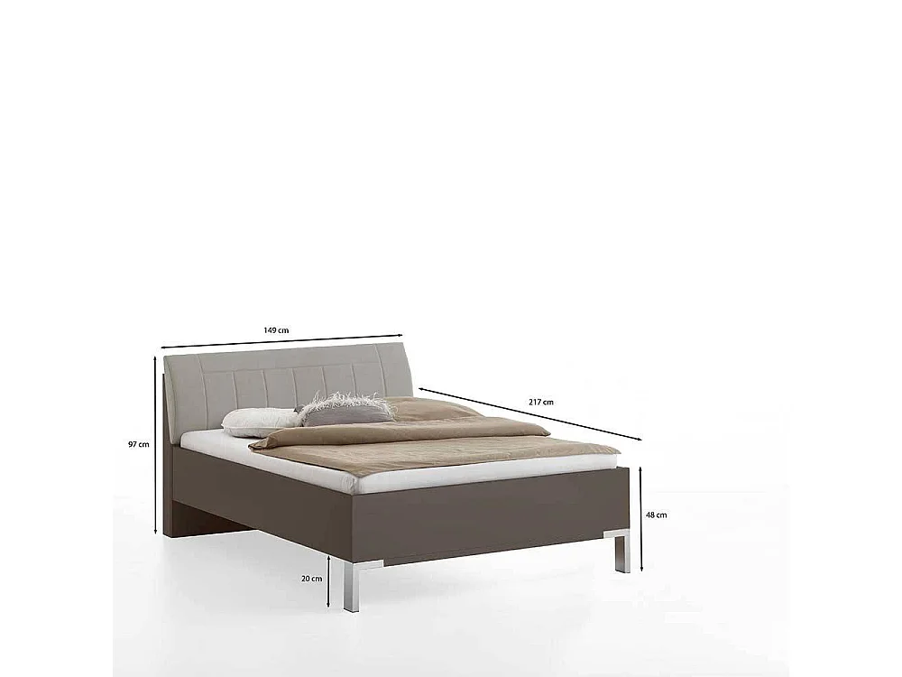 Doppelbett Bett mit Polster Kopfteil in modernem Design