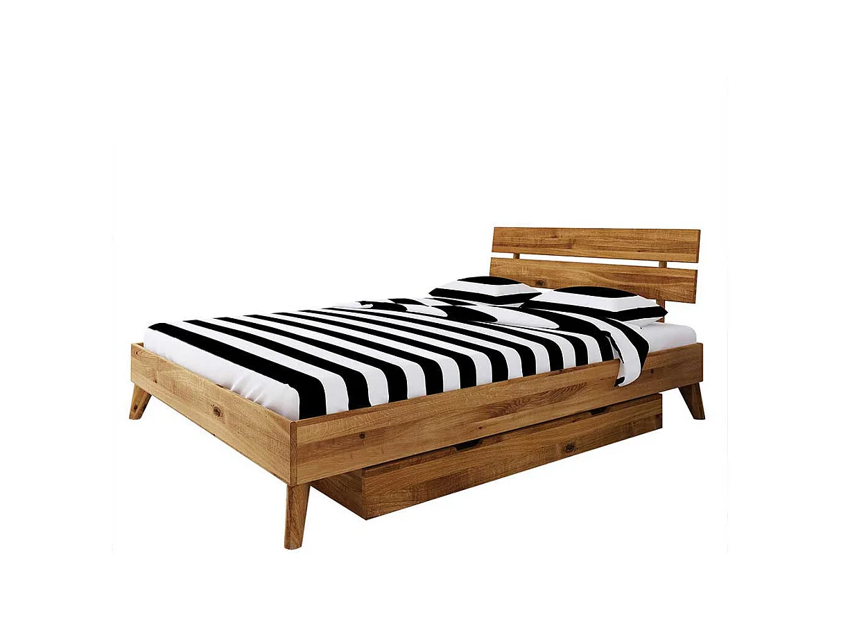 Futonbett aus Wildeiche Massivholz Bettkasten
