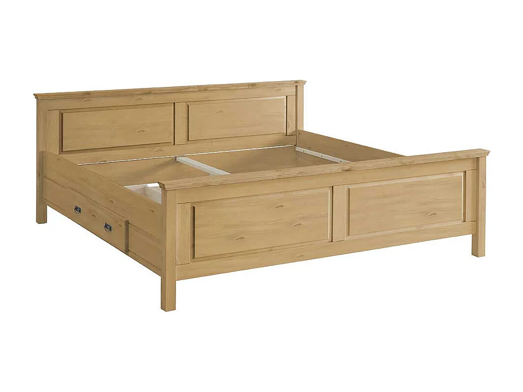 Holzbett aus Kiefer Massivholz Landhausstil