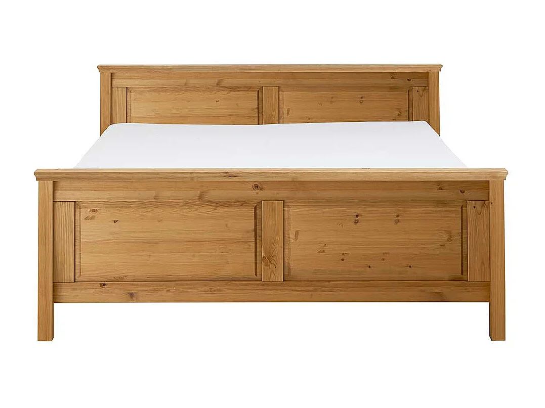 Holzbett aus Kiefer Massivholz Landhausstil