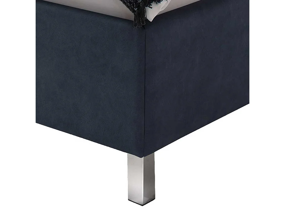 Gepolstertes Bett in Blaugrau Microfaser 55 cm Einstiegshöhe