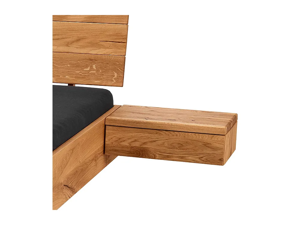 Wildeiche Massivholz Bett 43 cm Einstiegshöhe Holz Kufen