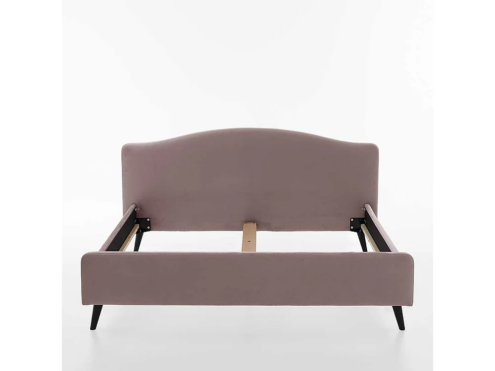 Polsterbett in Altrosa Velours modern