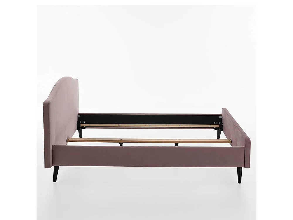 Polsterbett in Altrosa Velours modern