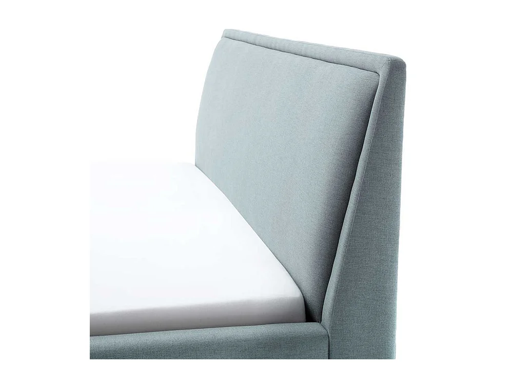 Modernes Polster Bett in Hellblau Vierfußgestell aus Holz