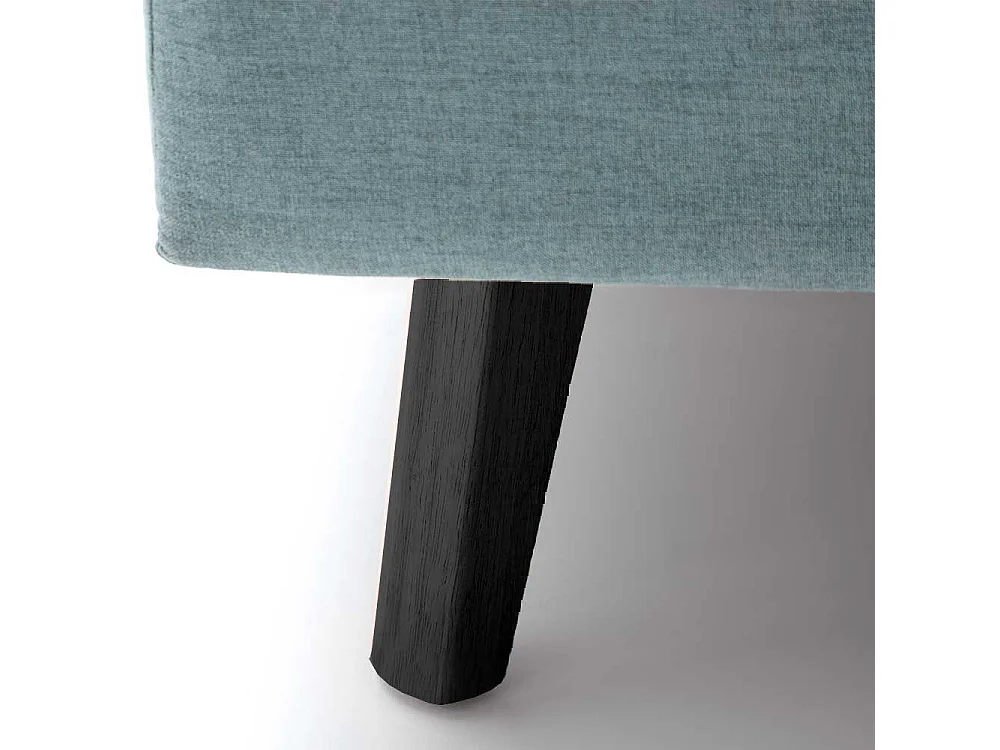 Modernes Polster Bett in Hellblau Vierfußgestell aus Holz