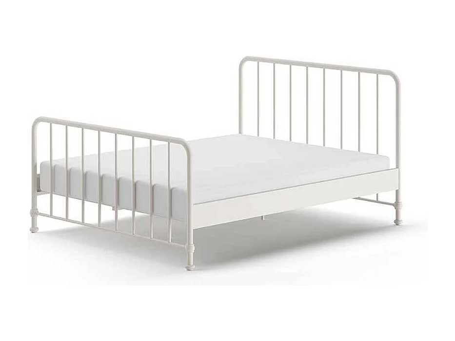 Metallbettgestell in Weiß pulverbeschichtet