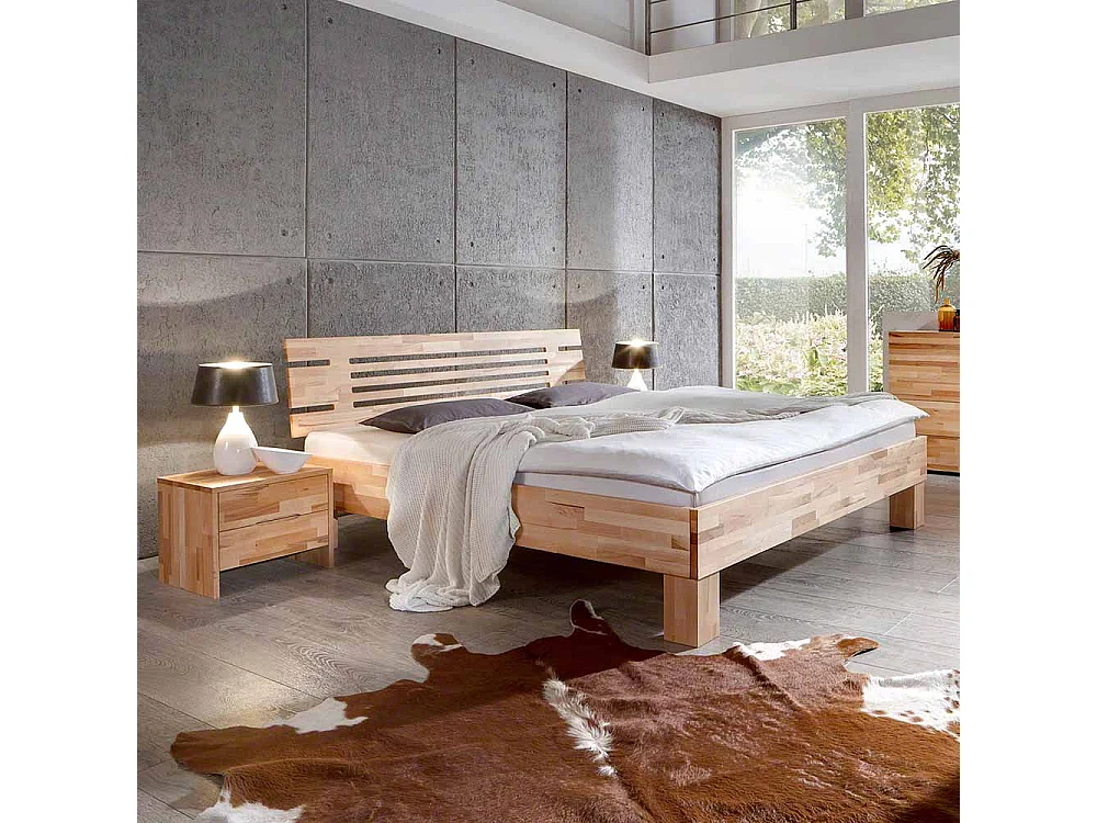 Bett aus Kernbuche massiv geölt