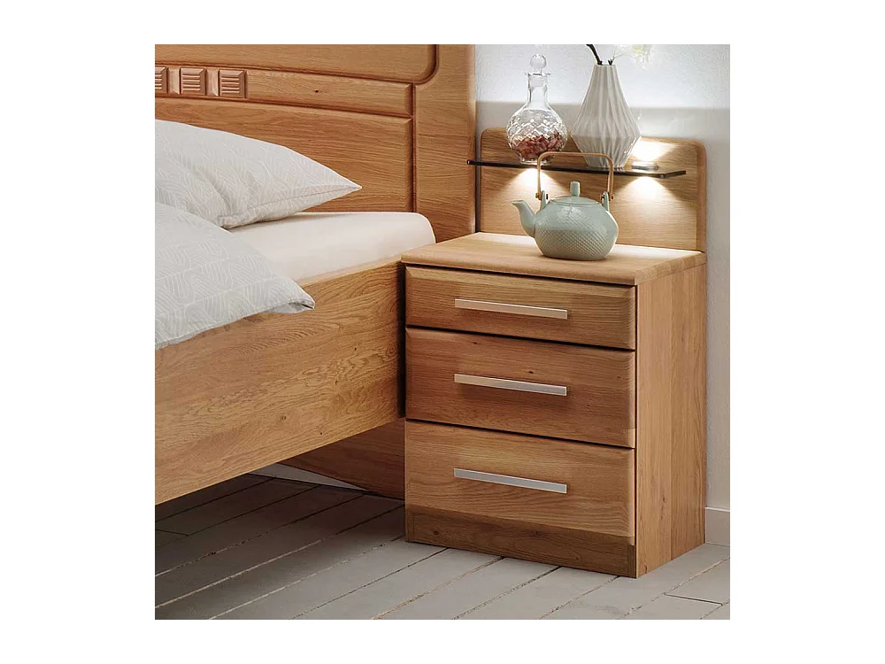 Seniorenbett aus Eiche teilmassiv Nachtkommode (zweiteilig)