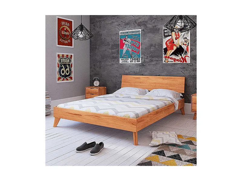 Futonbett aus Kernbuche Massivholz modern