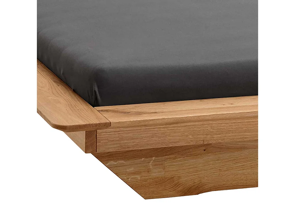 Bettgestell Doppelbett aus Wildeiche Massivholz 224 cm tief