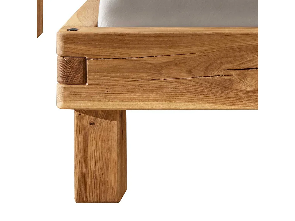 Naturholzbetten Betten aus Wildeiche Massivholz 45 cm Fußteil