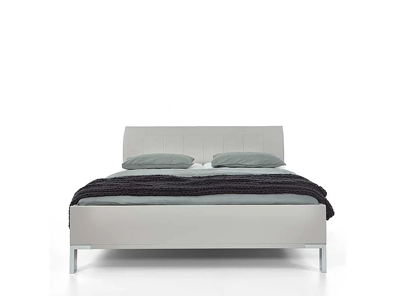 Bettrahmen in Hellgrau Polsterkopfteil