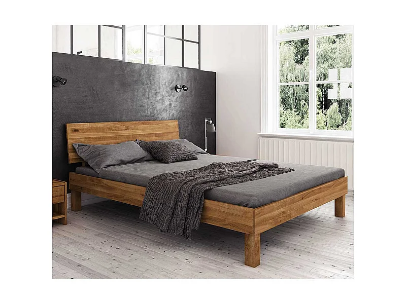 Echtholzbett aus Wildeiche Massivholz geölt