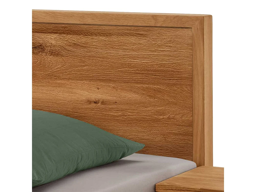 Wildeiche massiv Doppelbetten in modernem Design 41 cm Einstiegshöhe
