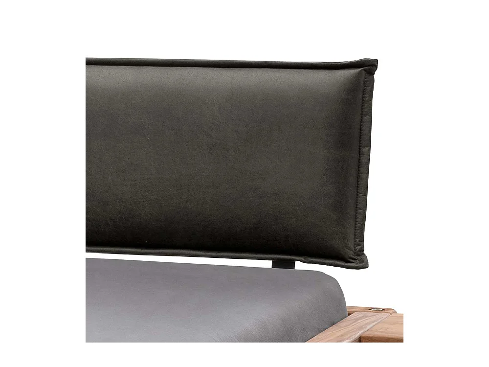 Industriestil Bett Bett aus Wildeiche Massivholz mit Bügelgestell