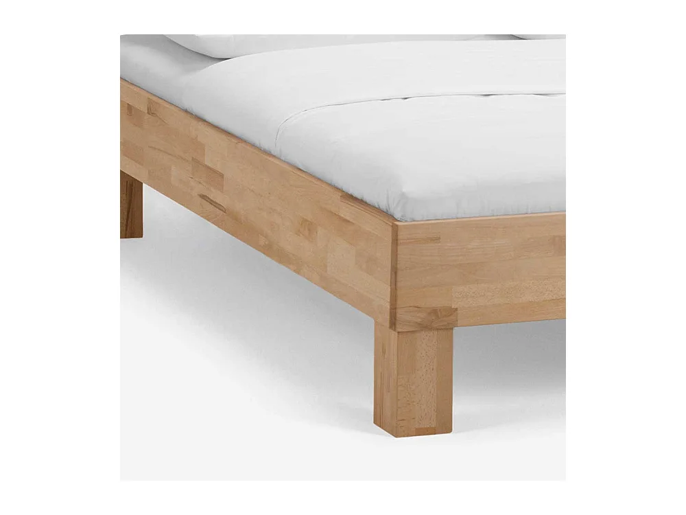 Bett mit 2 Nachtkonsolen Kernbuche Massivholz (dreiteilig)