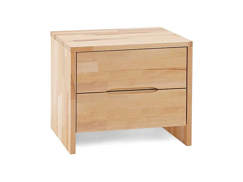 Bett mit 2 Nachtkonsolen Kernbuche Massivholz (dreiteilig)