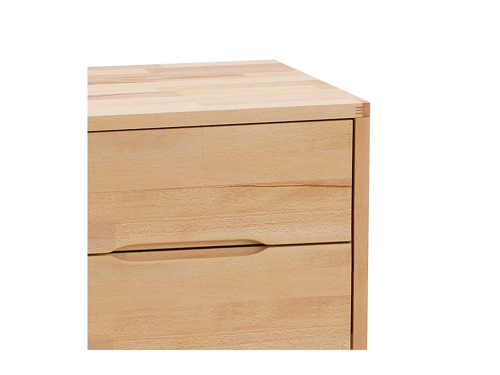 Bett mit 2 Nachtkonsolen Kernbuche Massivholz (dreiteilig)