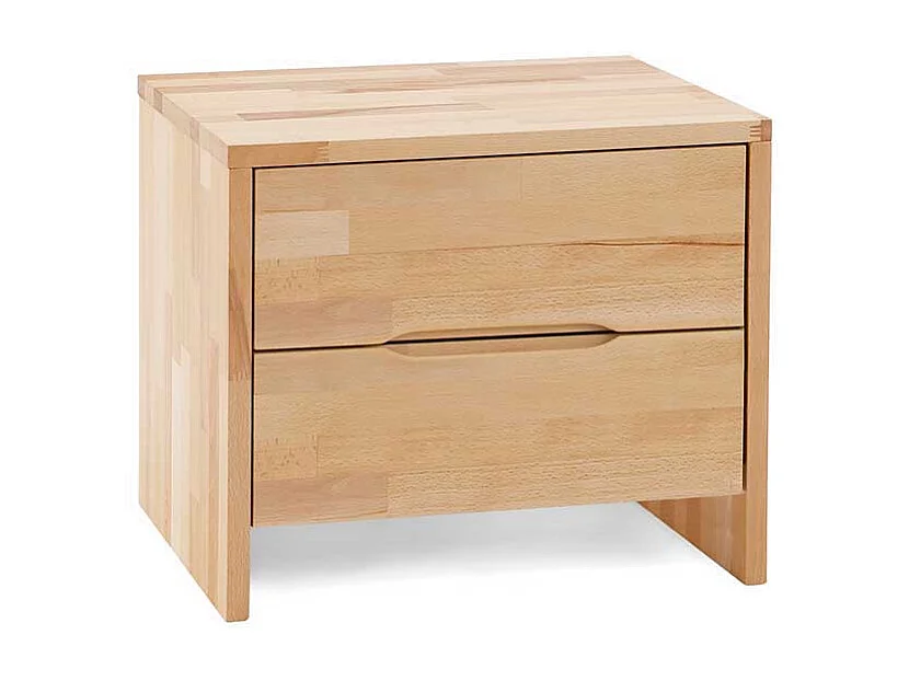 Bett mit 2 Nachtkonsolen Kernbuche Massivholz (dreiteilig)