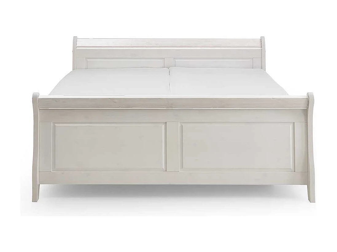 Weißes Holzbett aus Kiefer Massivholz Landhaus Design