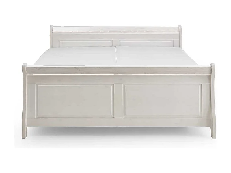 Weißes Holzbett aus Kiefer Massivholz Landhaus Design