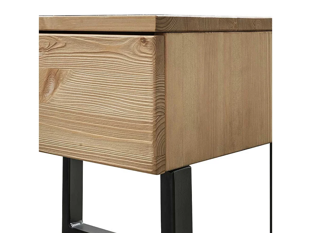 Factory Massivholz Bett aus Kiefer und Metall Bügelgestell