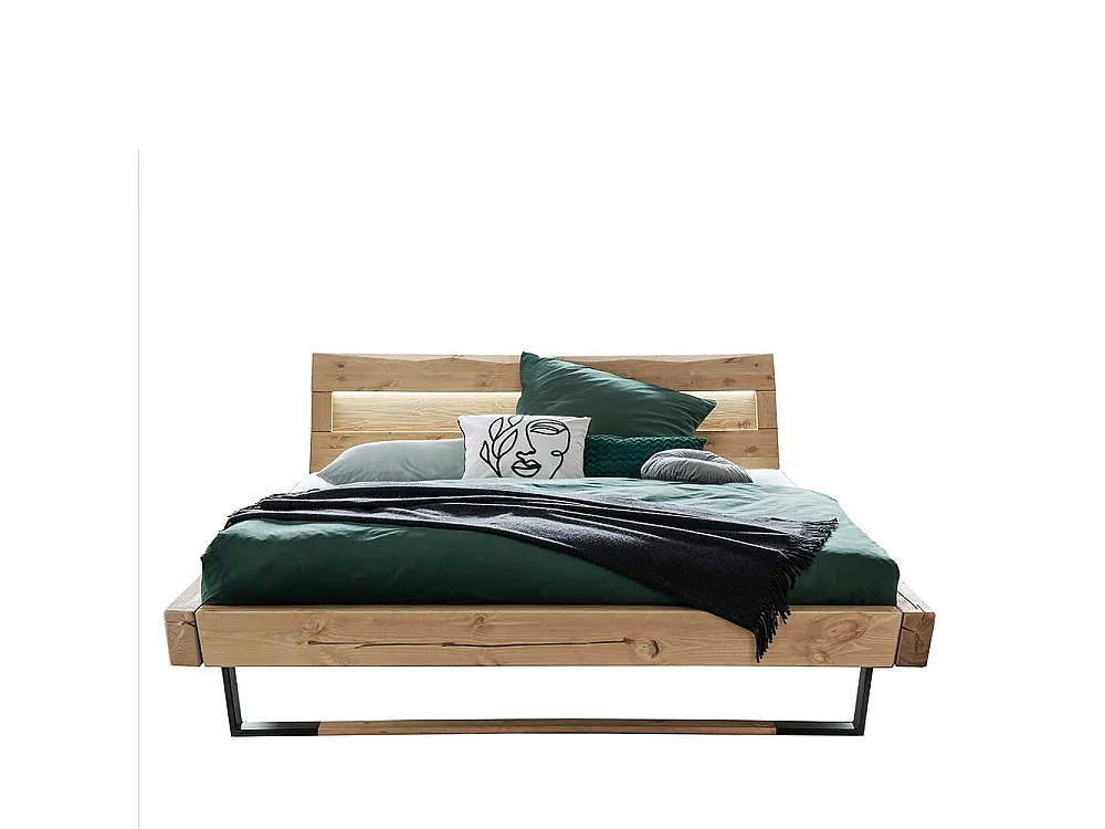 Factory Massivholz Bett aus Kiefer und Metall Bügelgestell