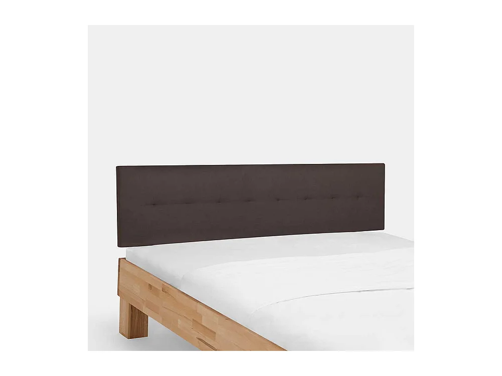Doppelbett mit Polster in Dunkelbraun Kernbuche Massivholz (dreiteilig)