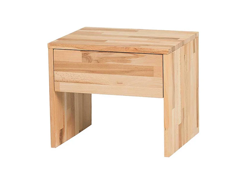 Doppelbett mit Polster in Dunkelbraun Kernbuche Massivholz (dreiteilig)