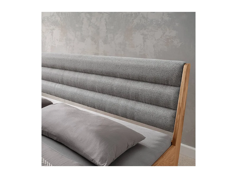 Doppel Bett Echtholzbett 90 cm Kopfteil mit Fußgestell aus Metall