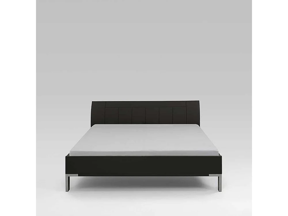 Polsterkopfteil Bett in Braun LED Beleuchtung