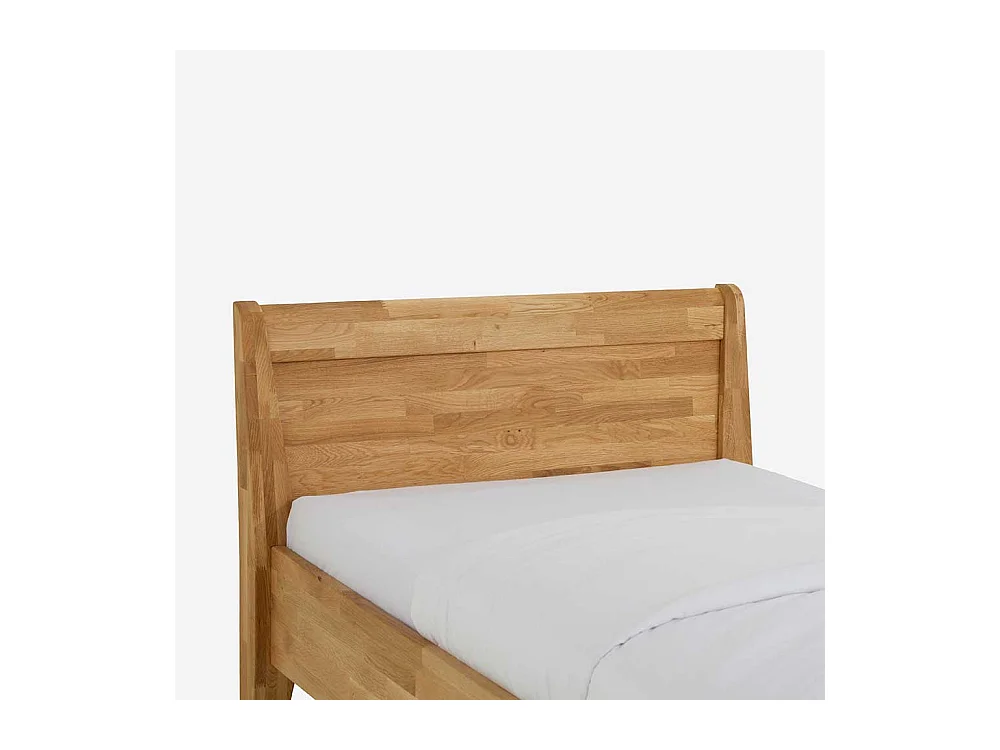 Einzelbett aus Wildeiche Massivholz Überlänge