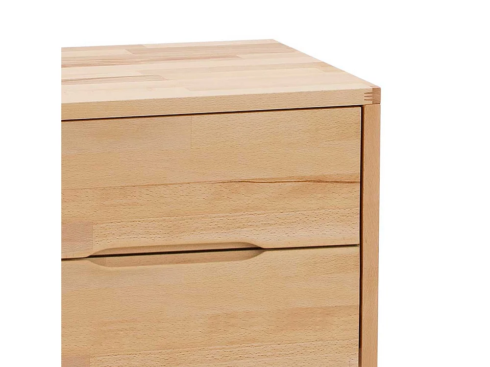 Bett mit 2 Nachtkonsolen Kernbuche Massivholz (dreiteilig)